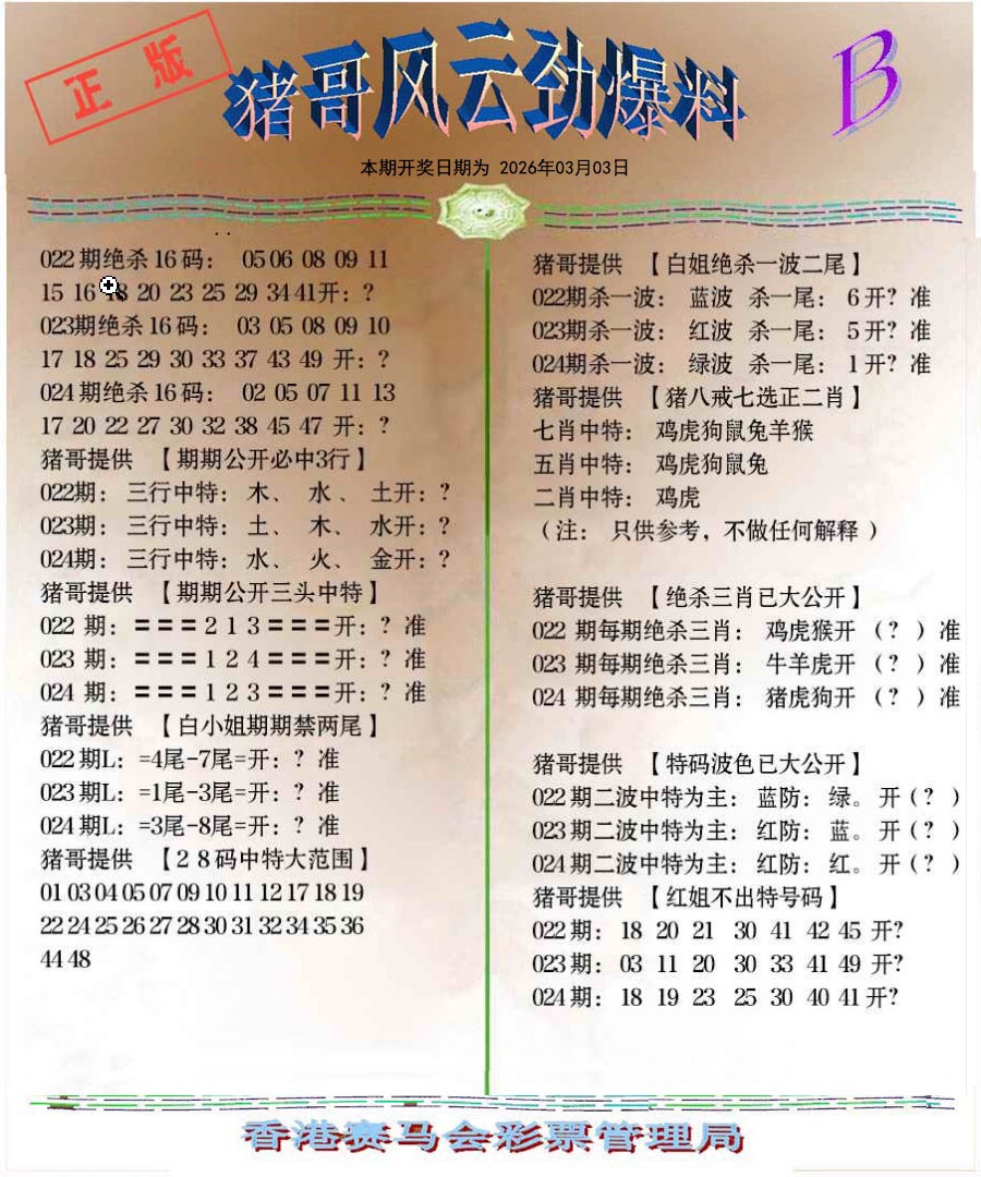 024期猪哥风云劲爆料B[图]